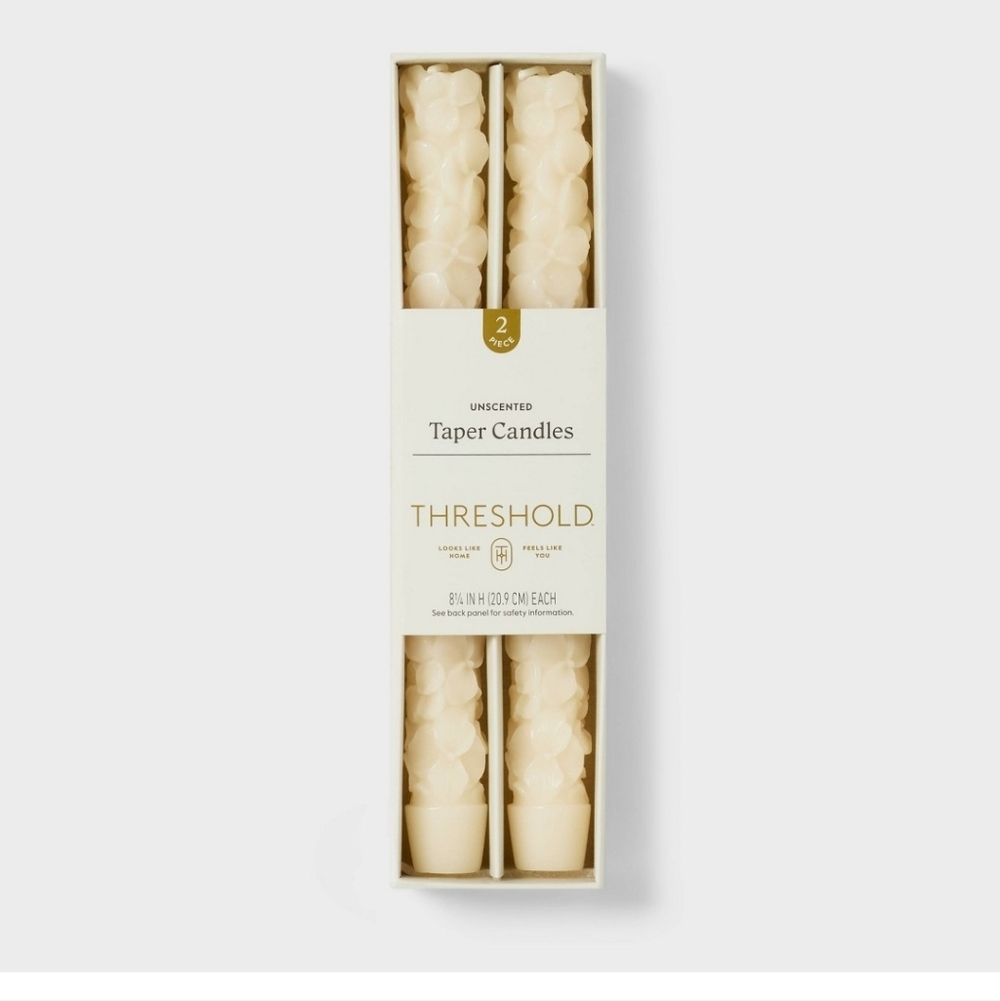 Threshold Hydrangea Floral Shaped Taper Candle Set